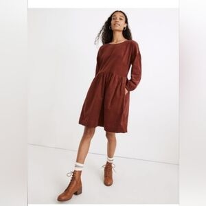 Madewell Rust Long Sleeve Dress